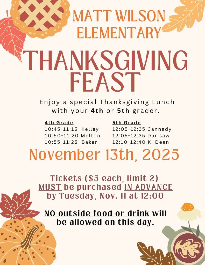 MWE 4th and 5th grade parent lunch flyer English