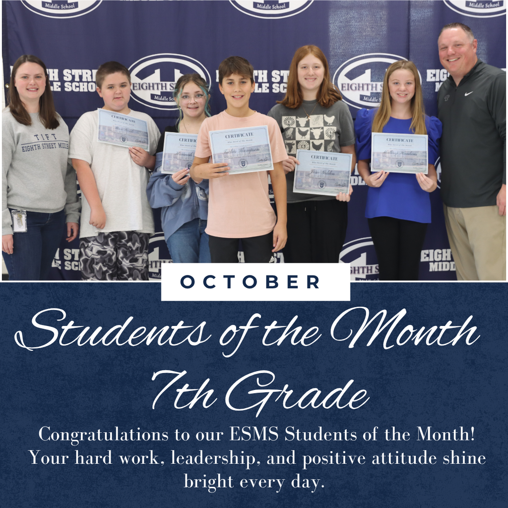 Student of the Month 7th Grade 