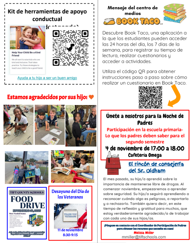 November Newsletter Page 2 Spanish