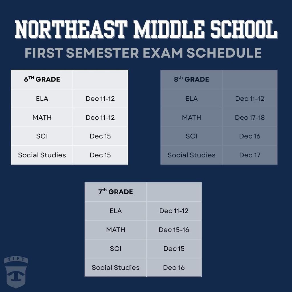 NEMS FIRST SEMESTER EXAM SCHEDULE 