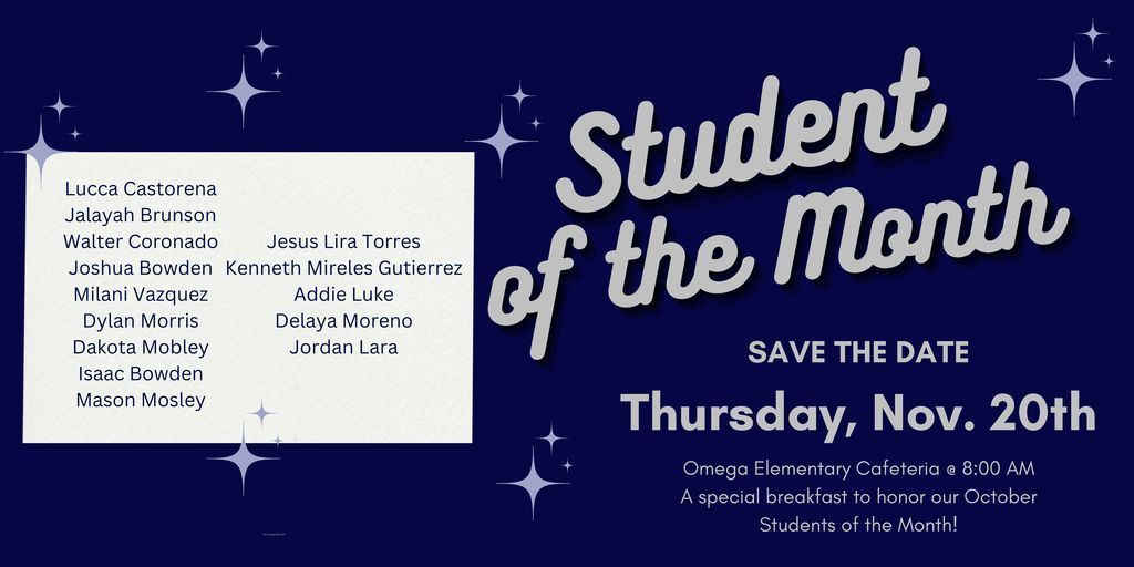 November student of the month flyer