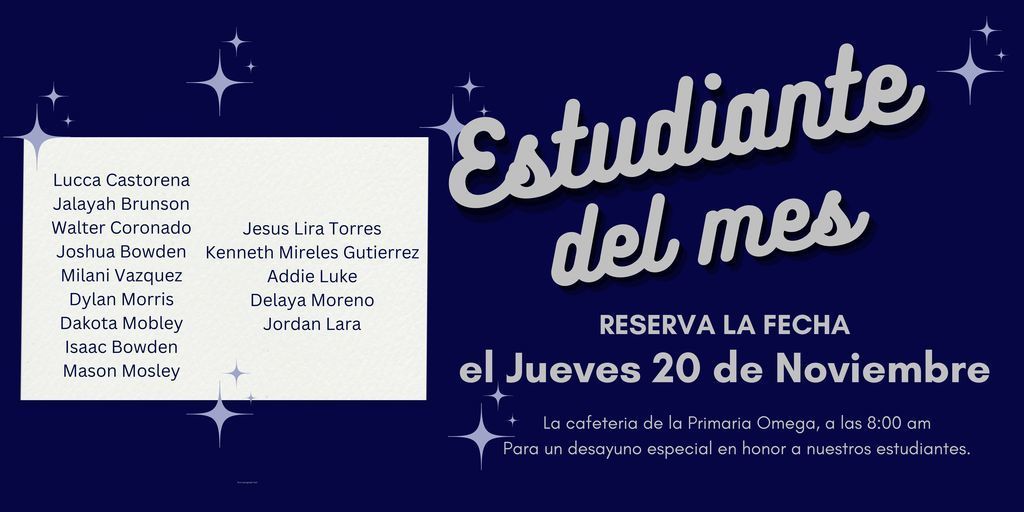 November student of the month flyer - Spanish