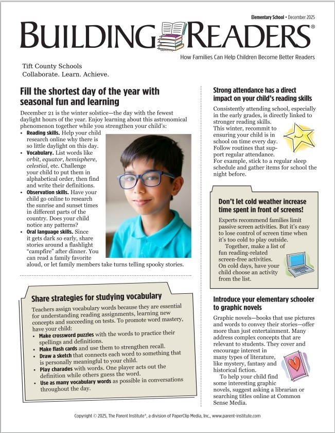 Building Readers December Newsletter p. 1