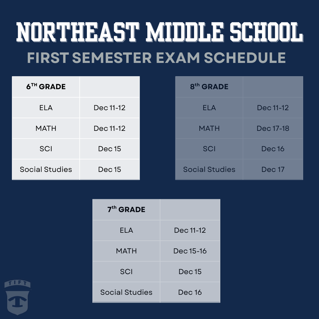 NEMS FIRST SEMESTER EXAM SCHEDULE