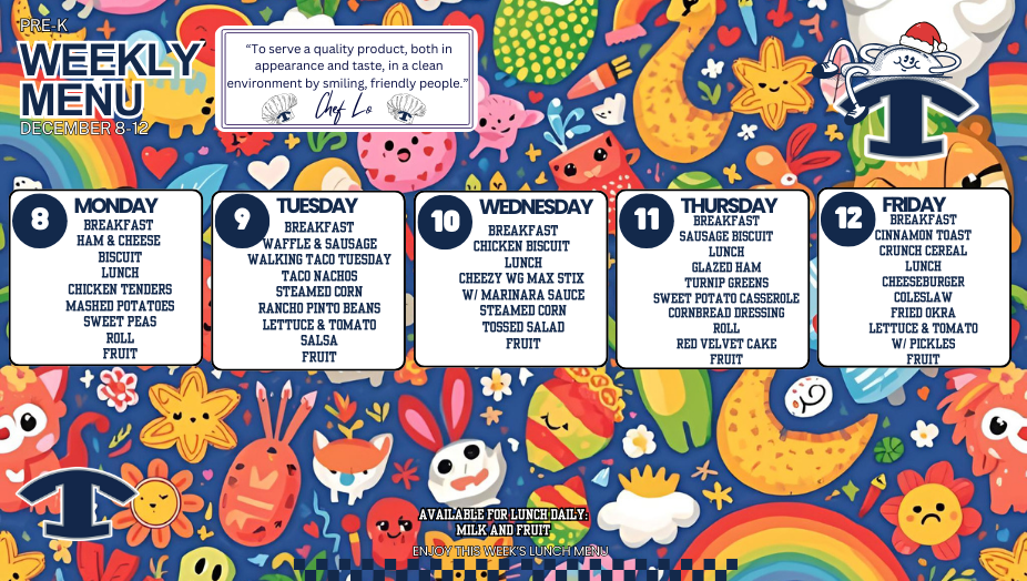 PreK Menu