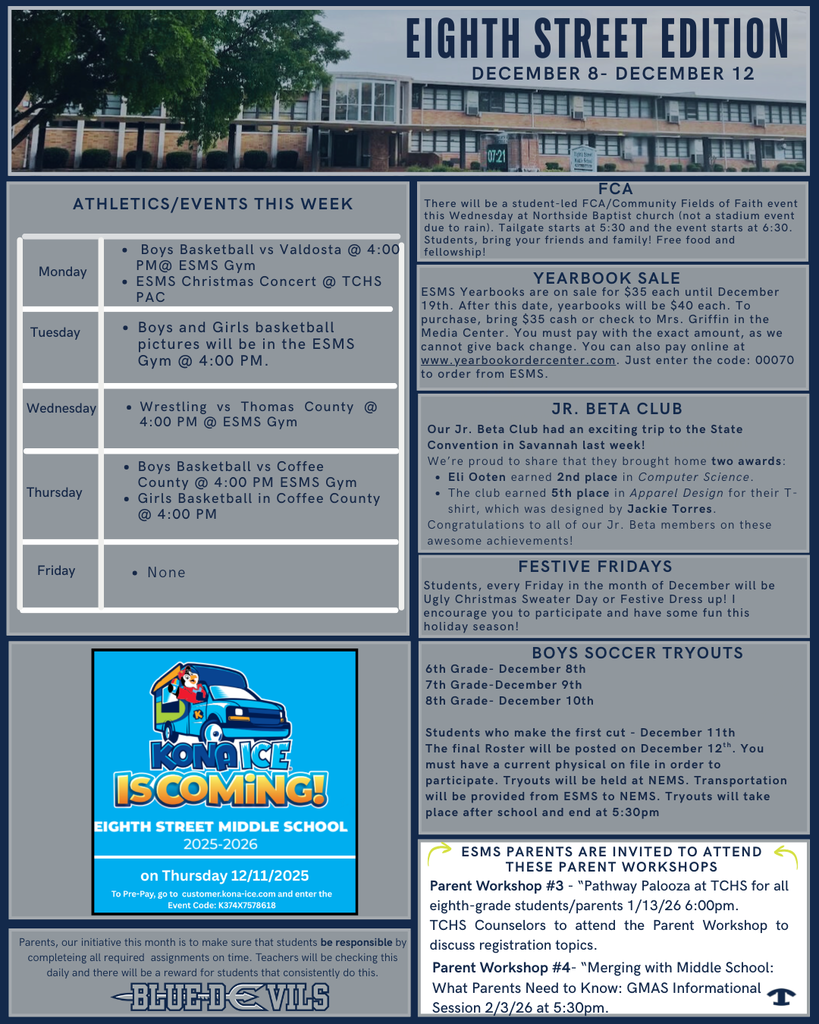 ESMS Eighth Edition Dec. 8-Dec. 12