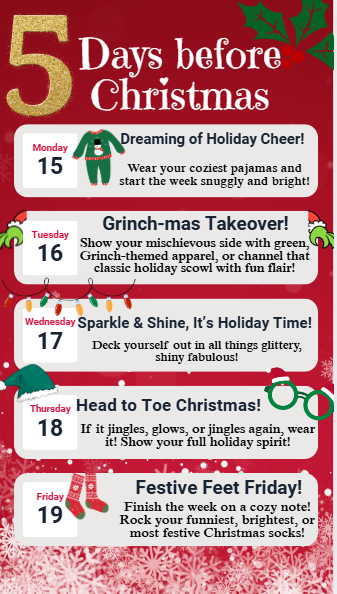 5 Days Before Christmas dress up days