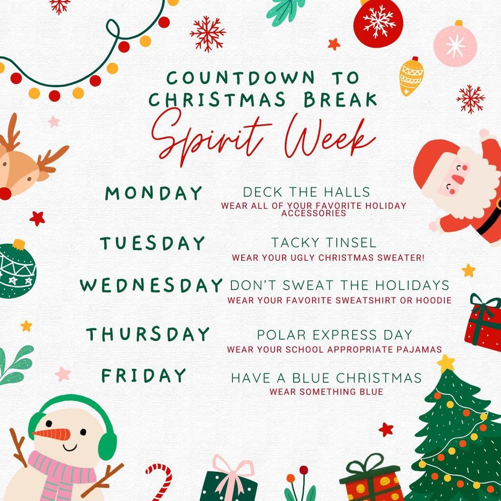 COUNTDOWN TO CHRISTMAS BREAK SPIRIT WEEK 2025