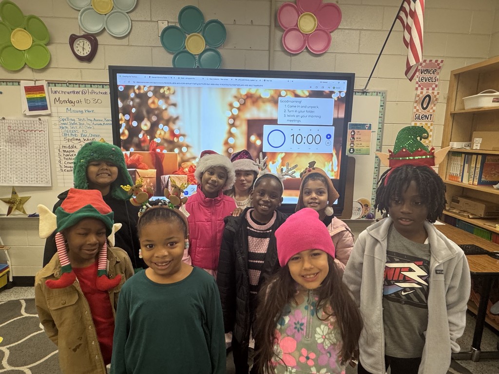 Students are wearing festive headgear to spread holiday spirit!