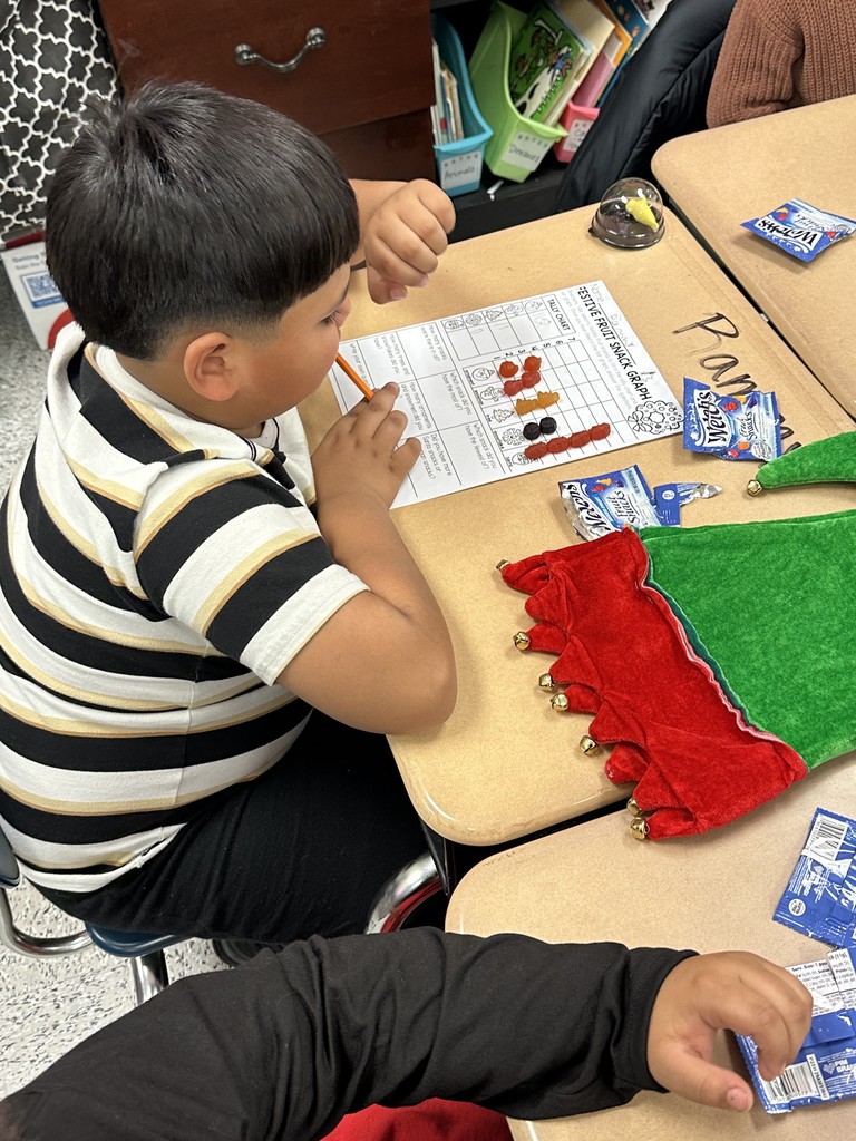 Ms. Parker’s class has been learning about data and graphing in their most recent math module! Today they graphed the number of holiday fruit snacks they received in a pack, and answered questions after graphing their data 🎅🏼🎄⛄️❄️