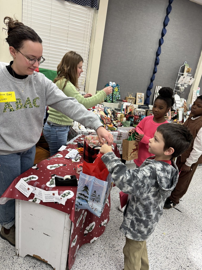 Students shop at Santa's Workshop.