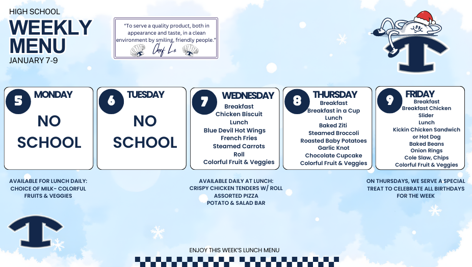 BREAKFAST AND LUNCH MENUS