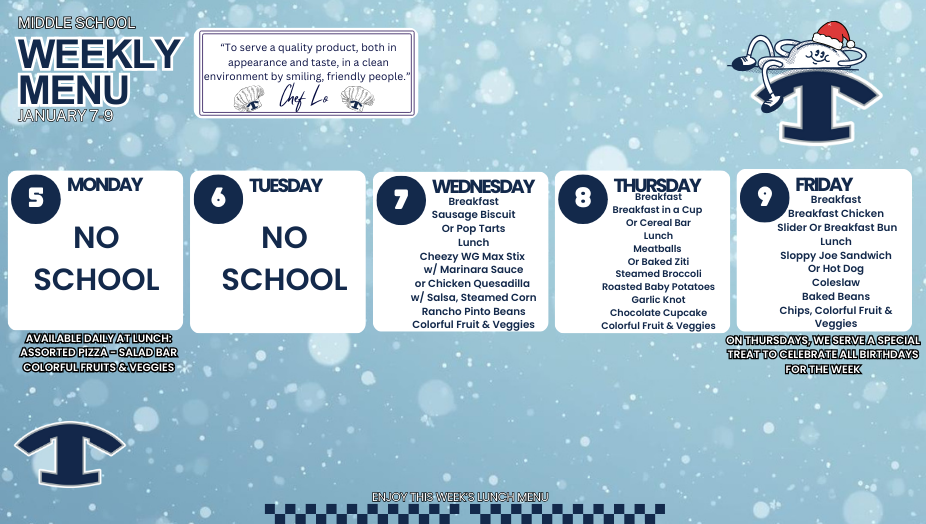 BREAKFAST AND LUNCH MENUS