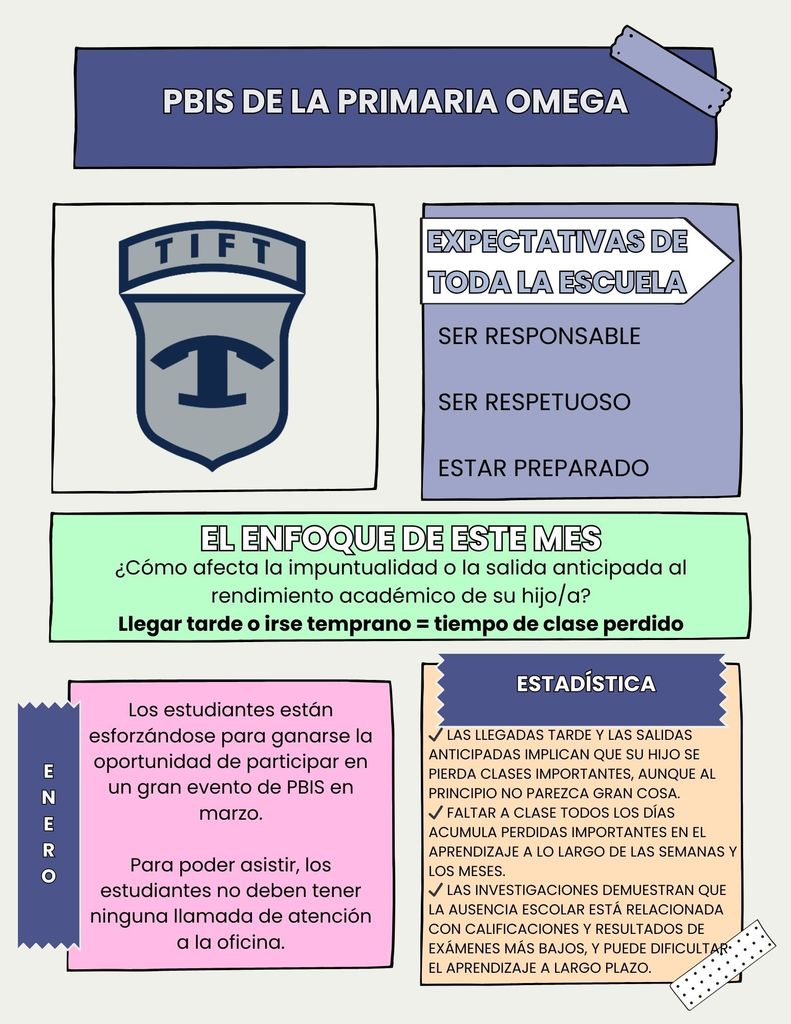 Omega Elementary School PBIS March Newsletter - Spanish