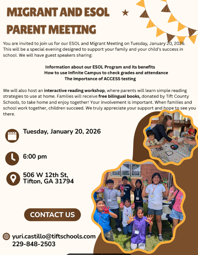 Migrant/ESOL Parent Meeting Flyer