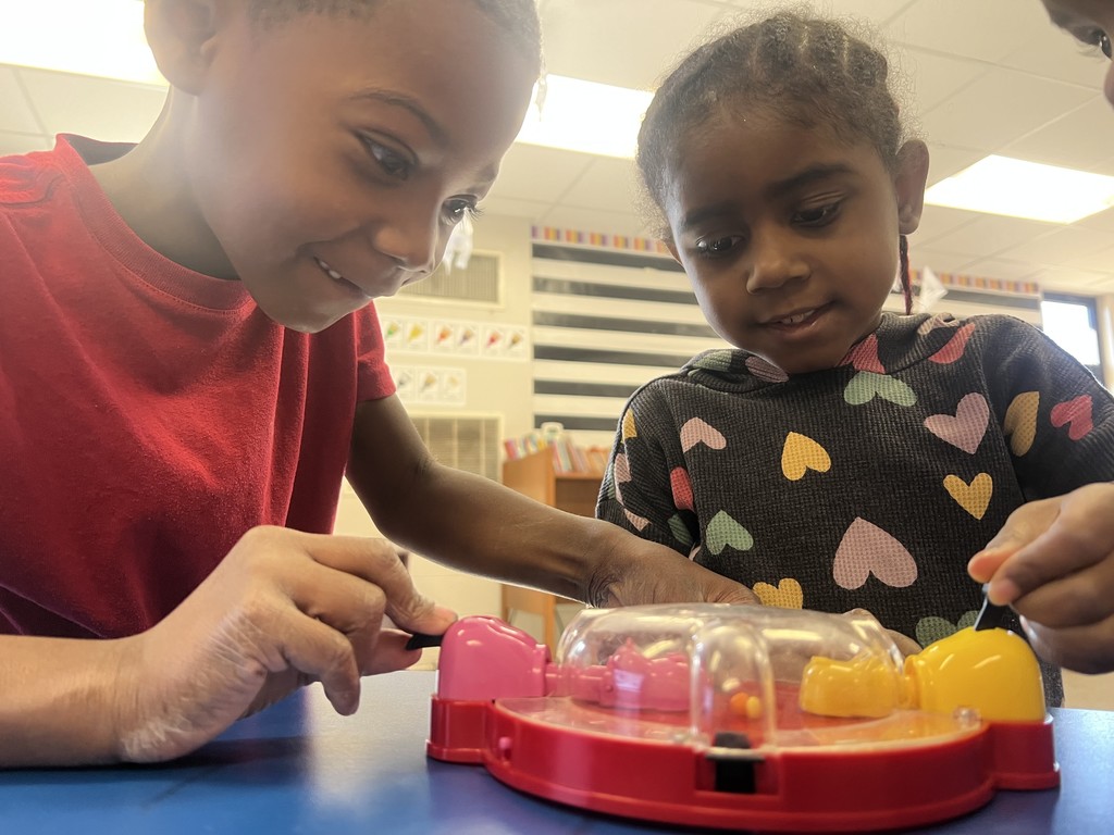 Students in Mrs. Collins’ class are learning about greater than, less than, and equal with hands on learning and a friendly game of Hungry Hippos! 