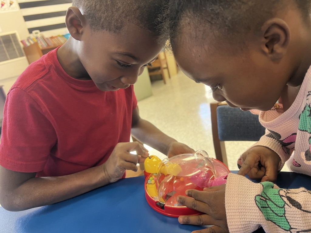 Students in Mrs. Collins’ class are learning about greater than, less than, and equal with hands on learning and a friendly game of Hungry Hippos! 