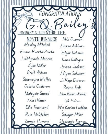 January Student of the month 