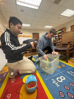 CTAE presentation of adapted toys to Omega Elementary School