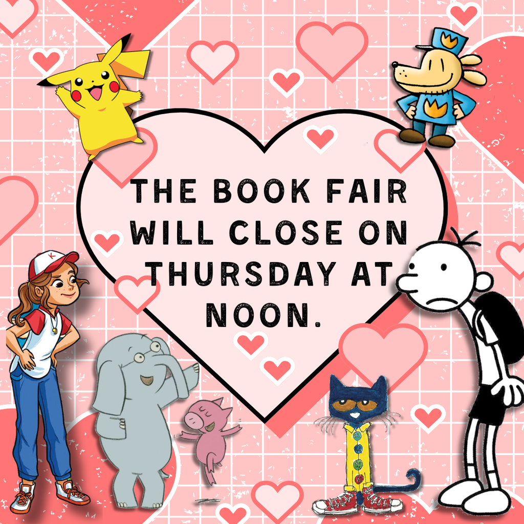 The book fair closes on Thursday at noon.