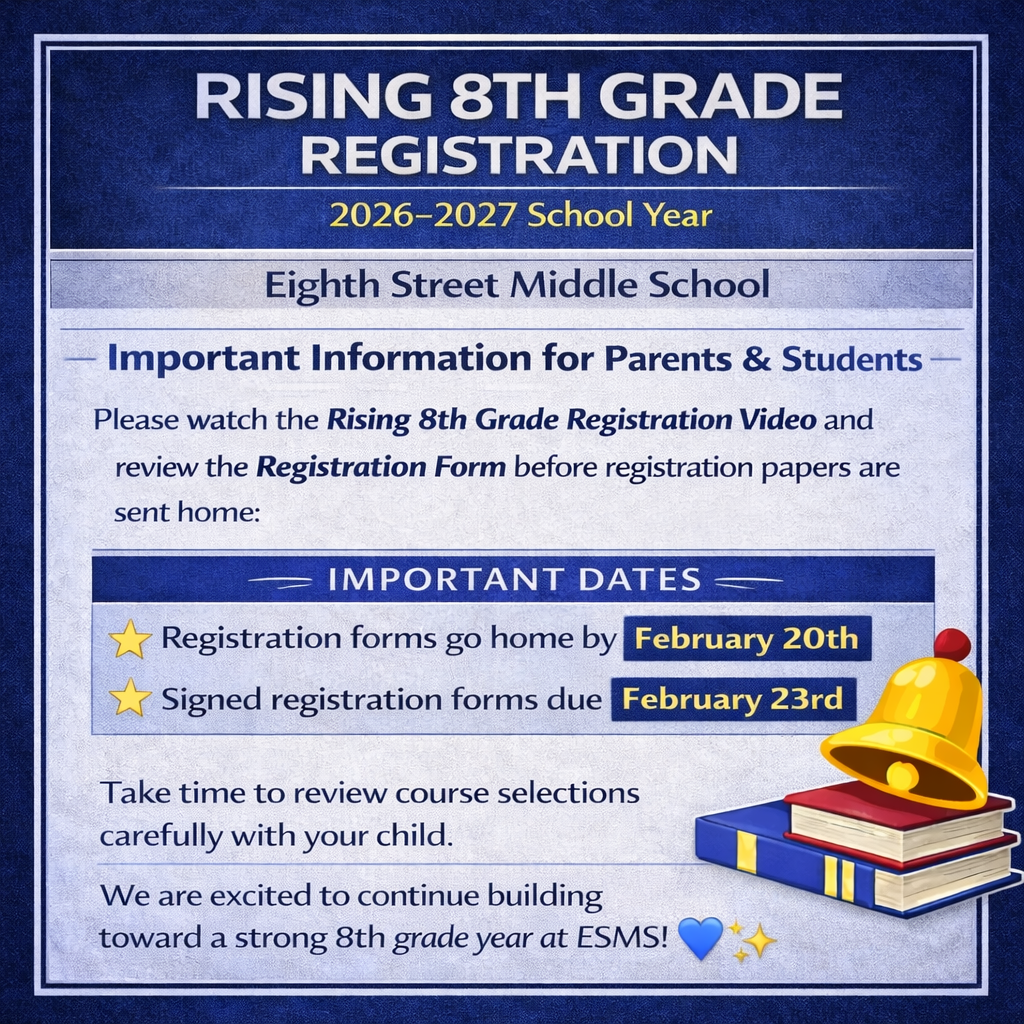 Rising 8th Grade Important Dates Graphic