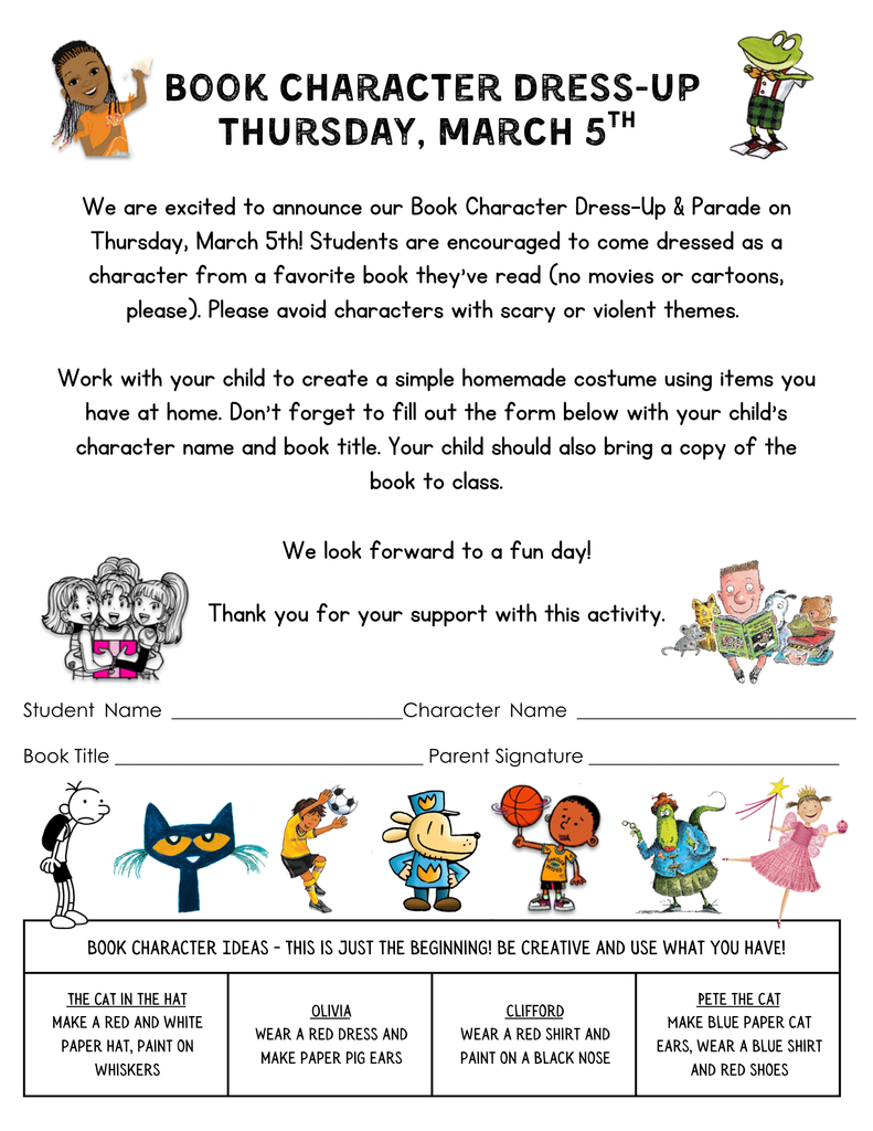 Read Across America - Book Character Day