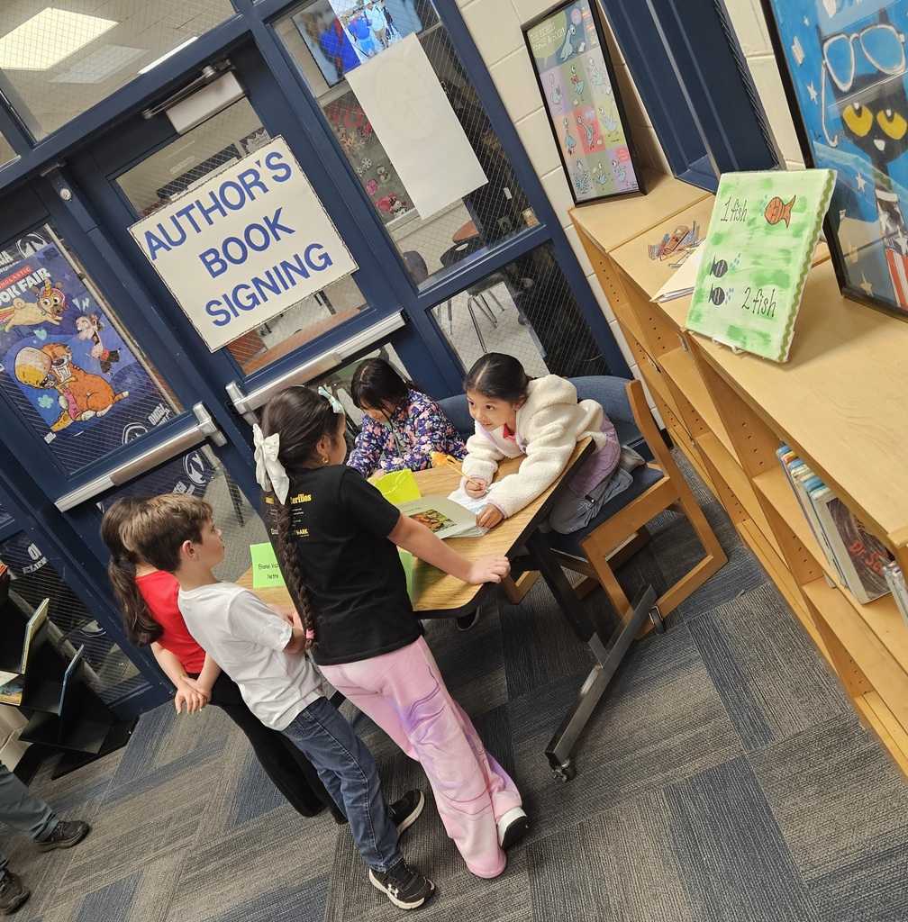 Omega Elementary School 1st place writing fair winners author's book signing. 
