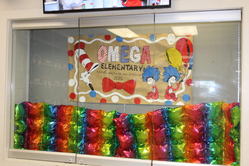 Hand-painted sign donated to Omega Elementary School by Bryanna McInvale.