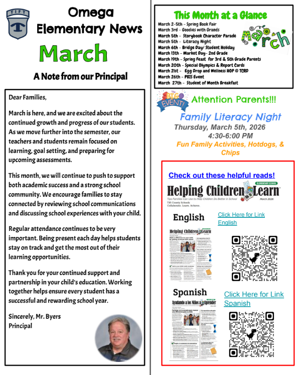 Omega Elementary School Newsletter - March