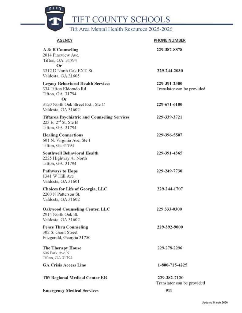 Mental Health Resources