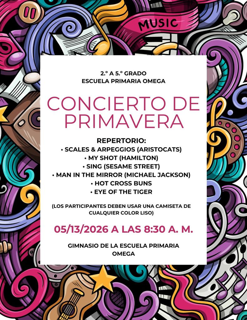 Omega School Concert Flyer - Spanish