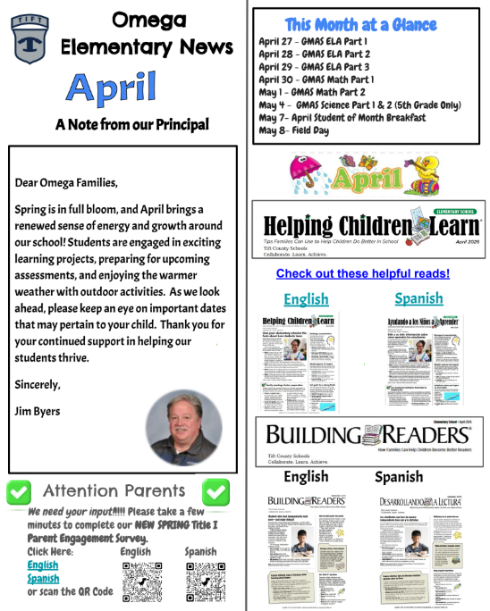 School Newsletter - April - Page 1 