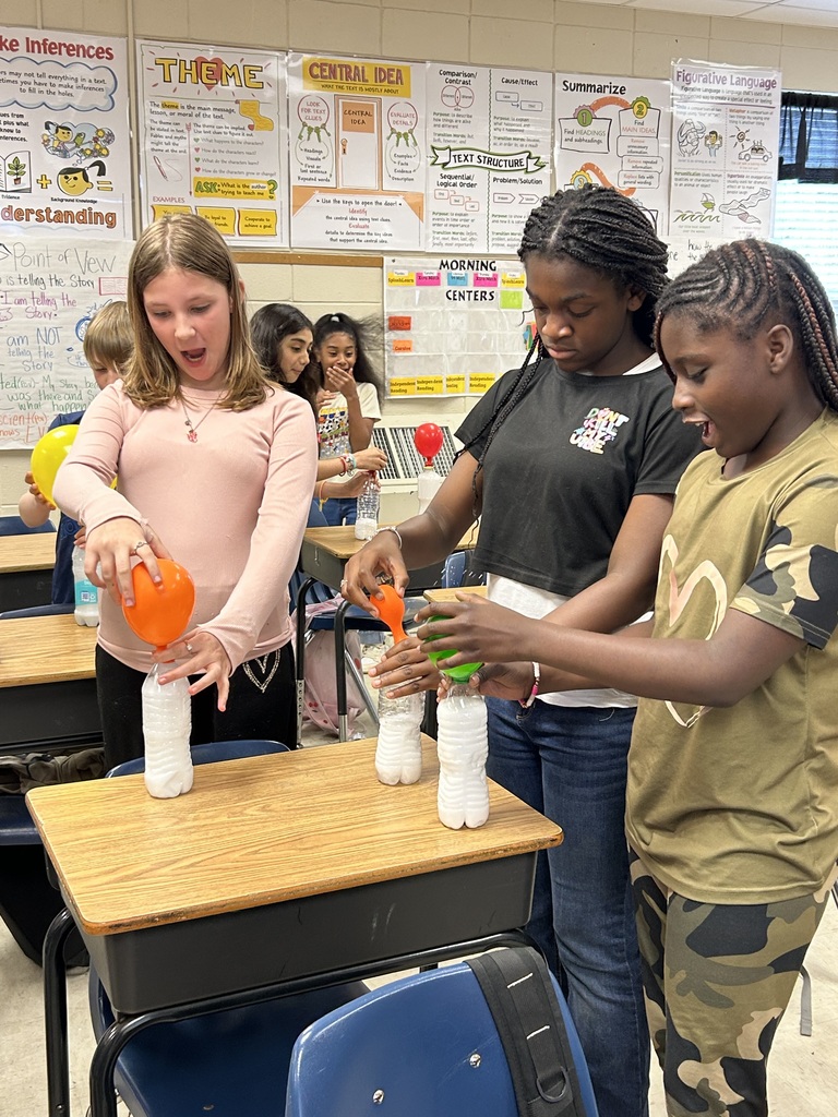 Mrs. Bennett's 5th graders completed a chemical reaction experiment. 