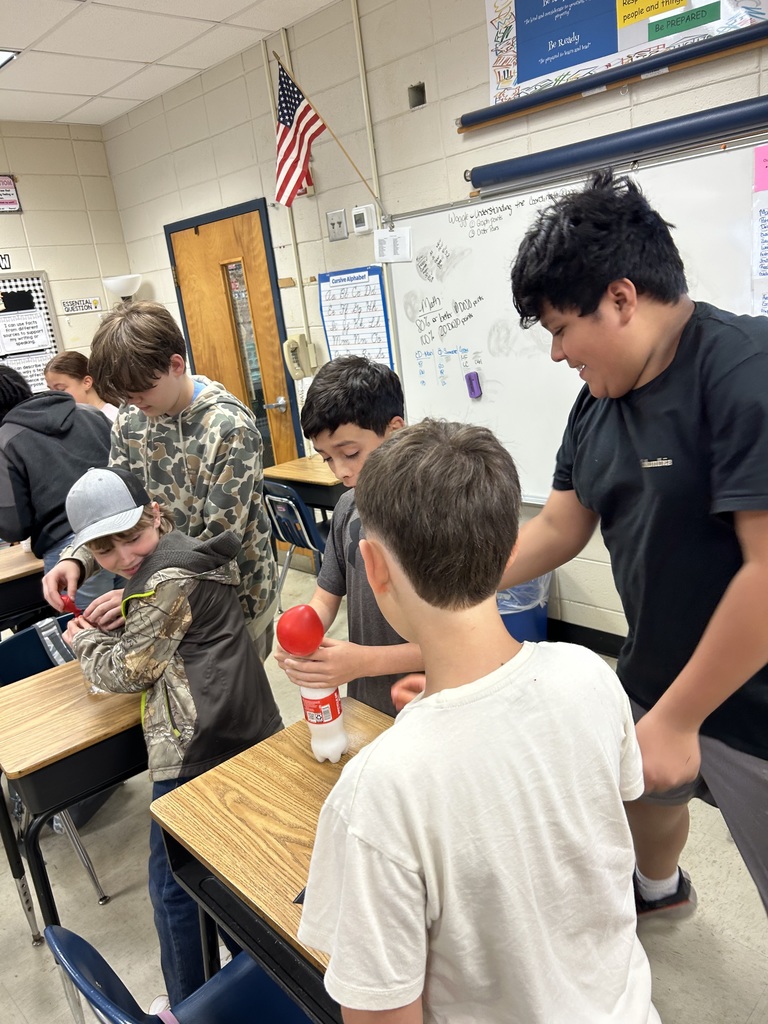 Mrs. Bennett's 5th graders completed a chemical reaction experiment. 