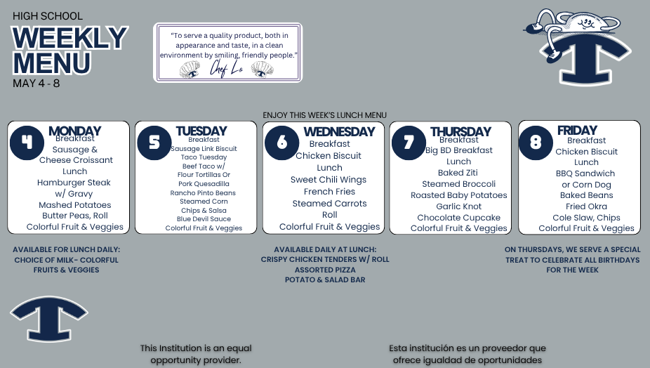WEEKLY MENU