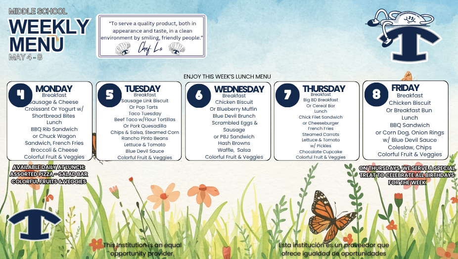 WEEKLY MENU