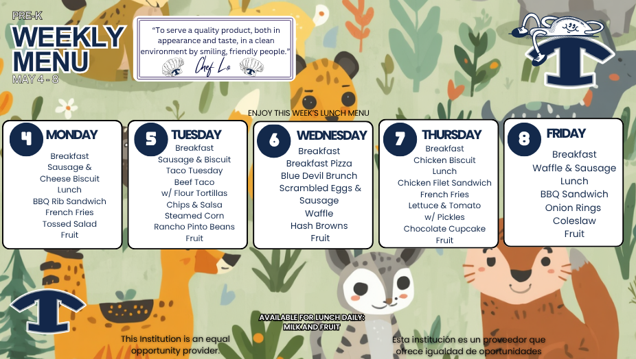 WEEKLY MENU