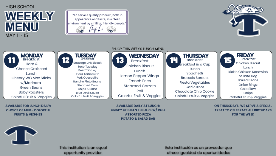 WEEKLY MENU