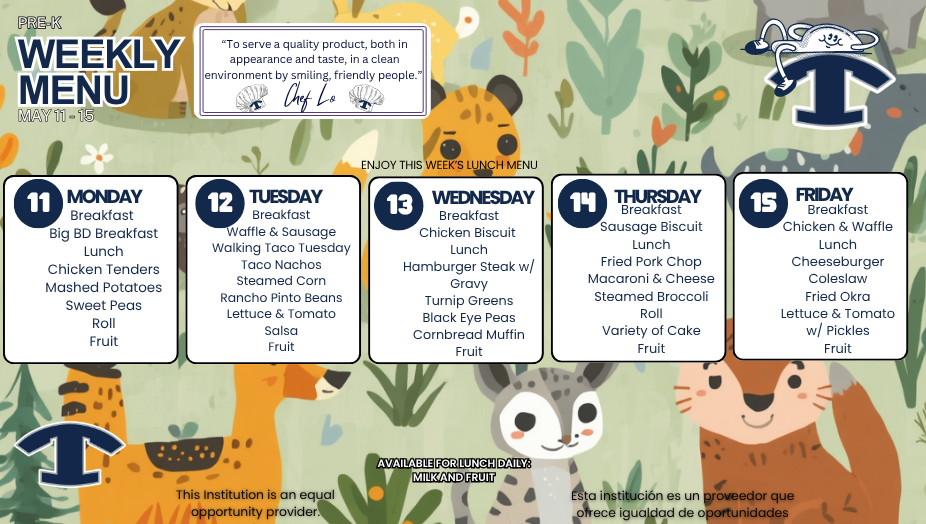 WEEKLY MENU