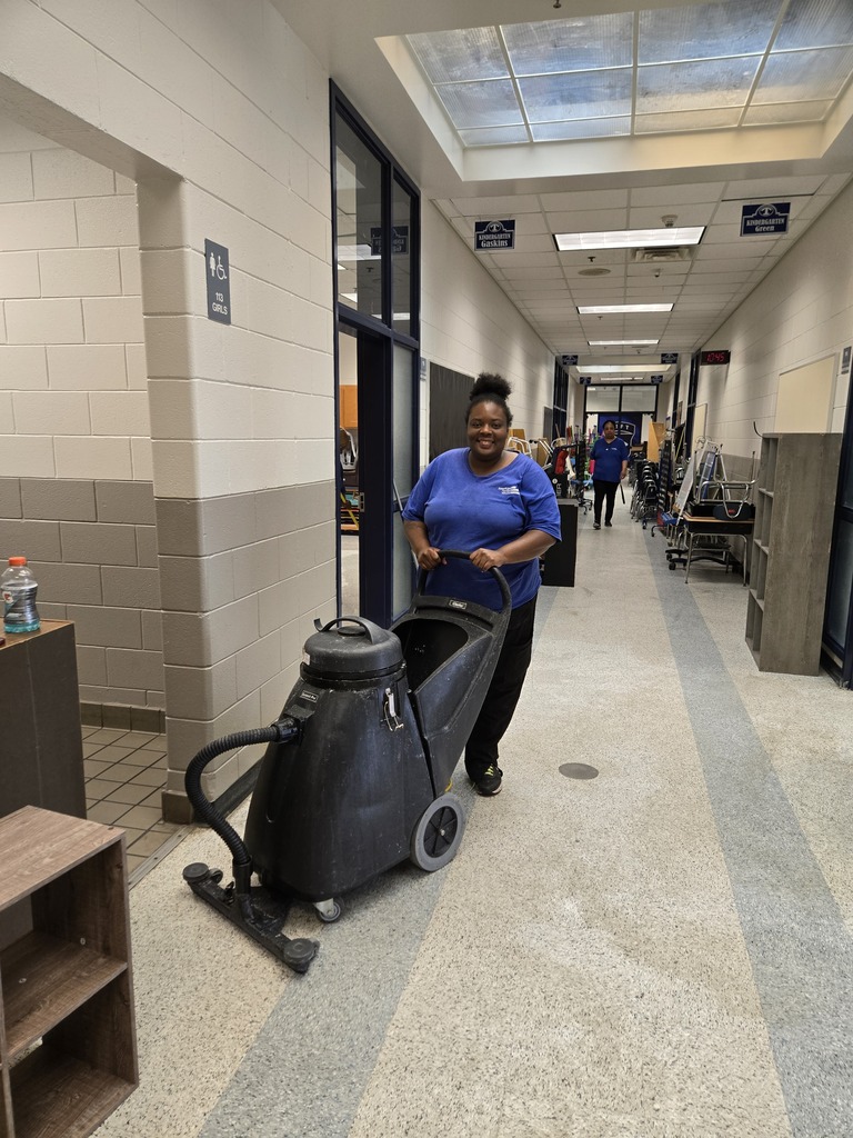 Our custodial staff preparing for the school year.