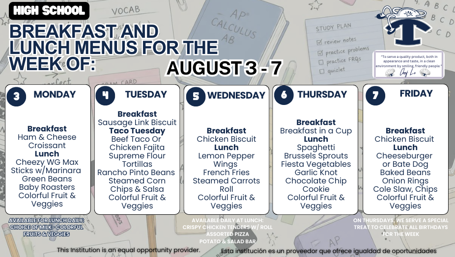 Weekly Menus