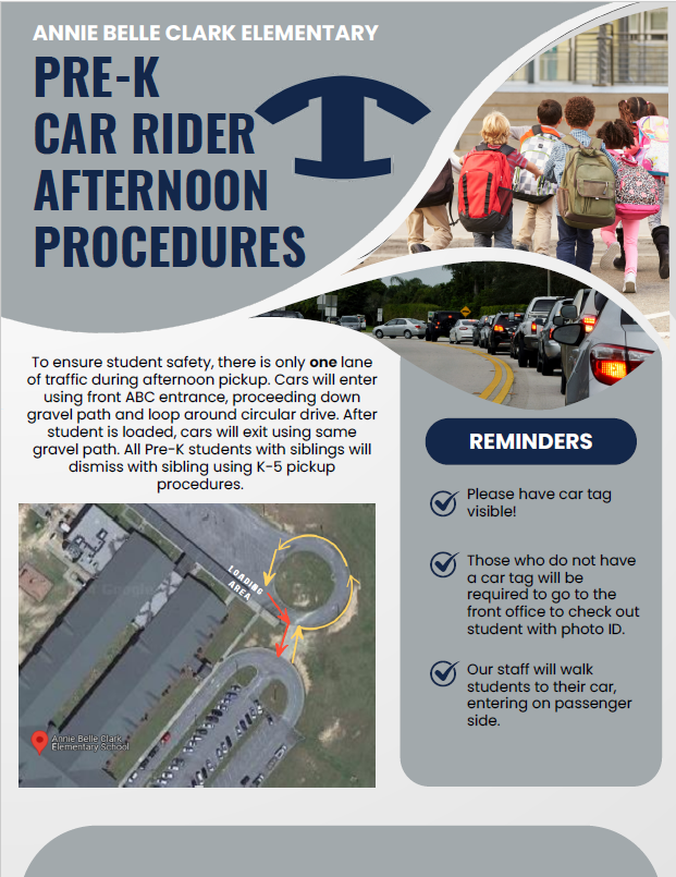 PreK Car rider afternoon procedures