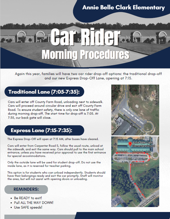 Car rider morning procedures