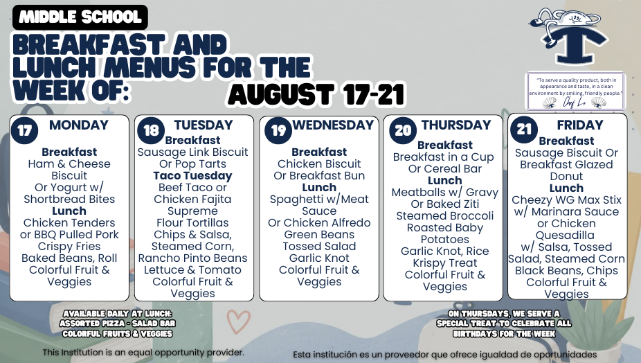 Breakfast and Lunch Menu