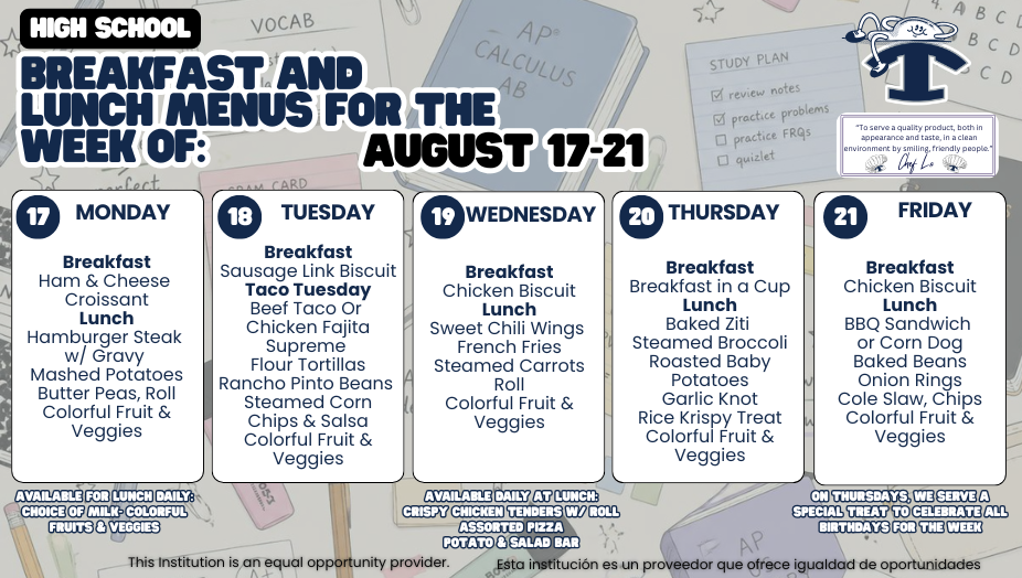 Breakfast and Lunch Menu