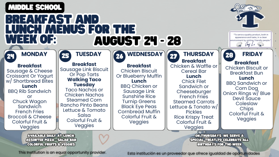 Breakfast and Lunch Menus
