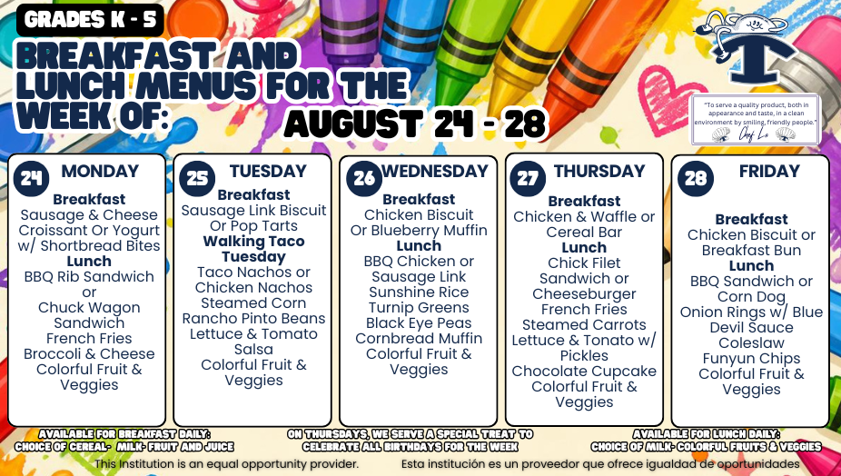 Breakfast and Lunch Menus