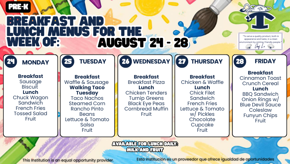Breakfast and Lunch Menus