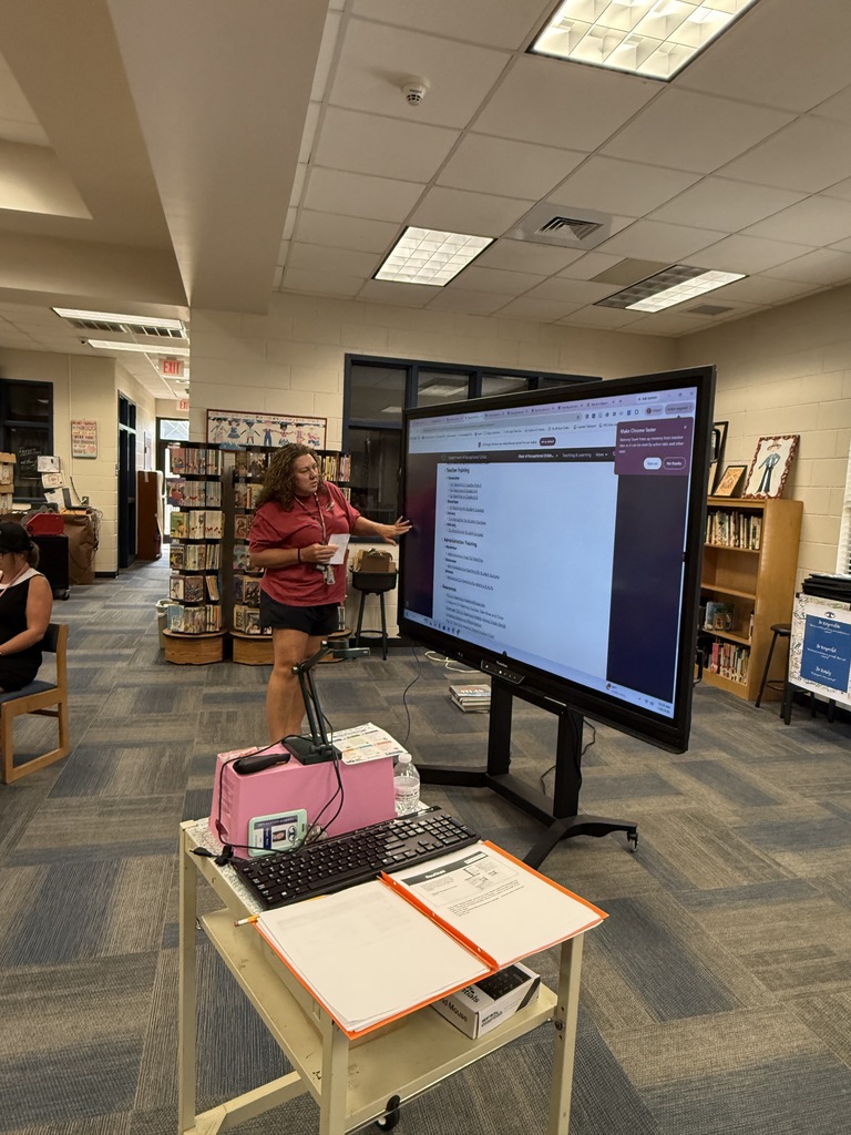 Teachers presenting at professional development. 