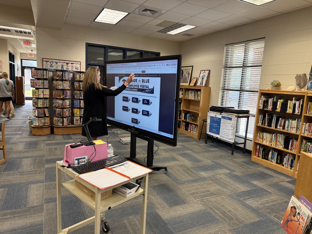 Teachers presenting at professional development. 